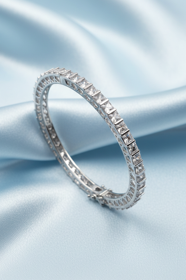 Square Diamond Eternity Bangles