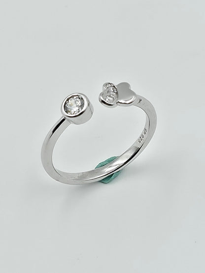 Half Diamond Butterfly Ring
