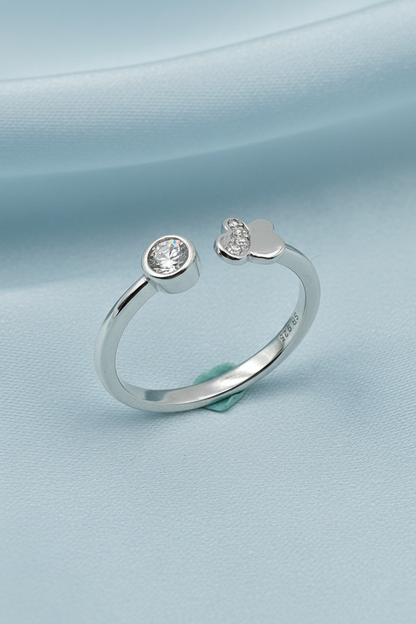 Half Diamond Butterfly Ring