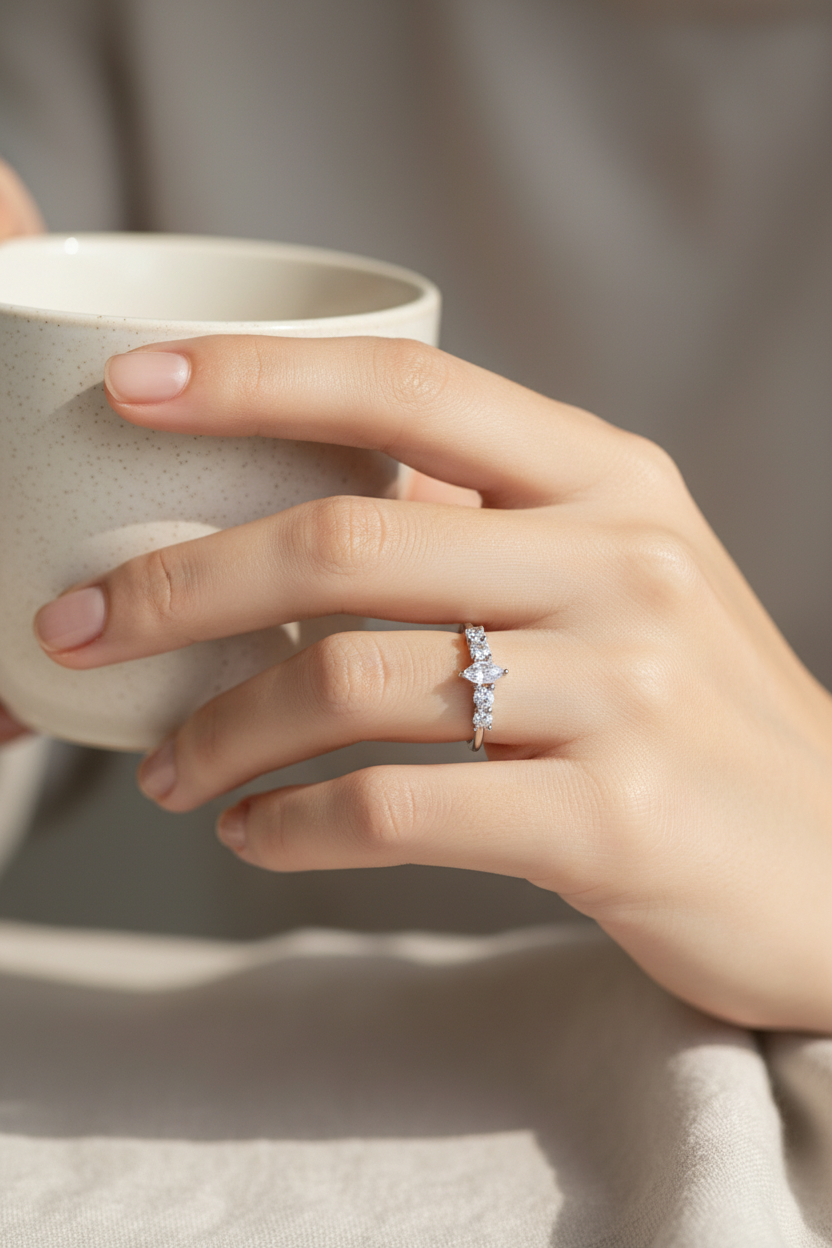 Multi Stone Pear Ring