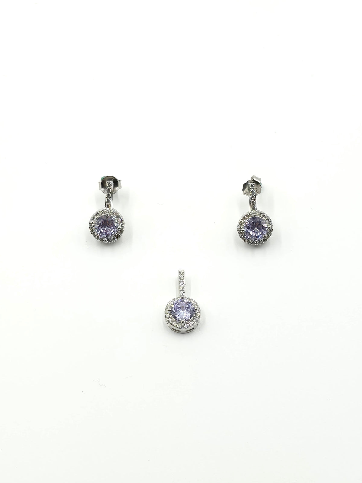 Purple Stone Pendant Set