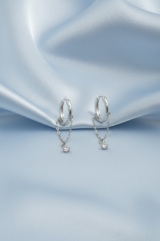Chain Huggie Hoop Earrings