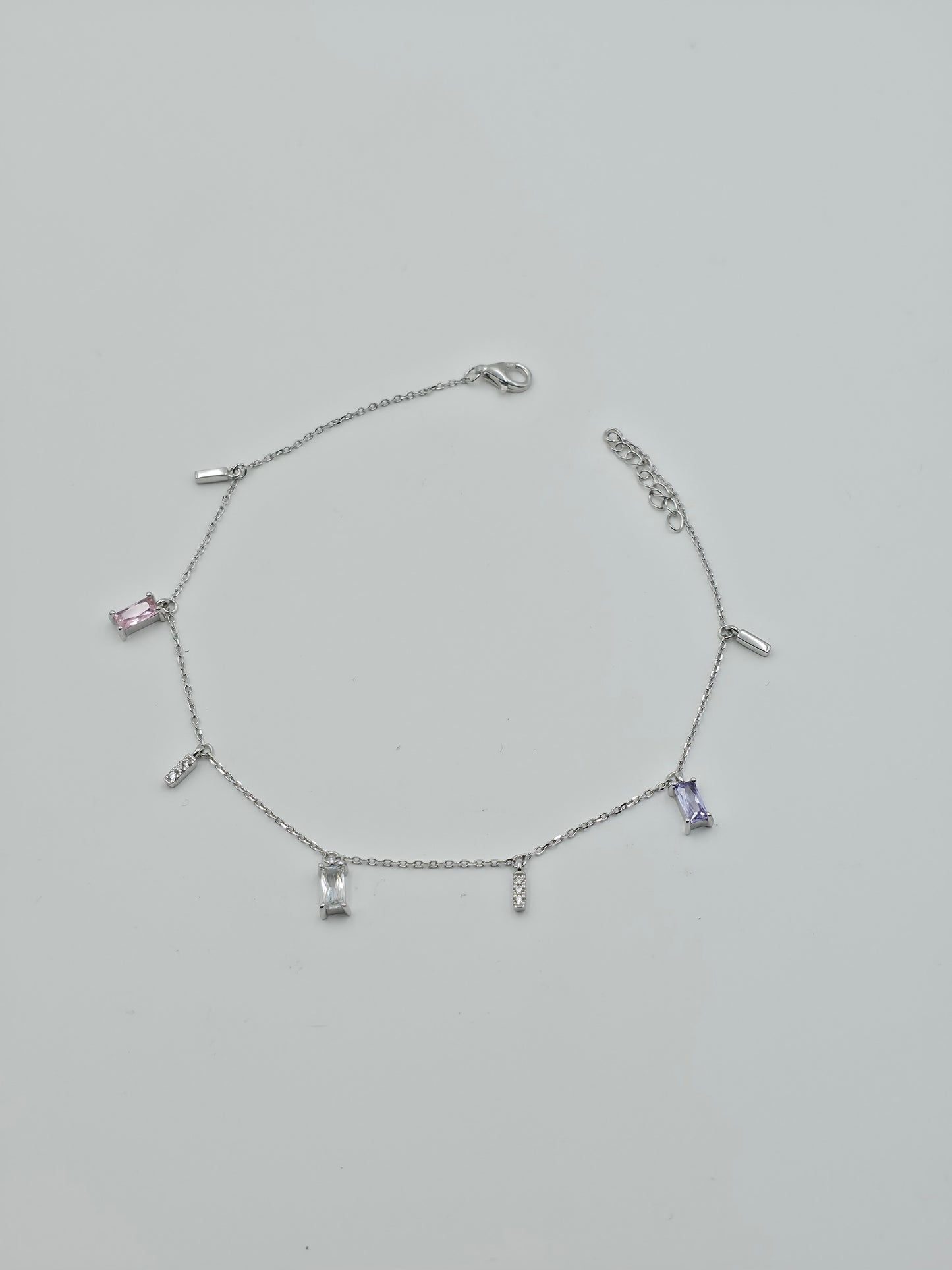 Baguette Cut Multicolour Anklets