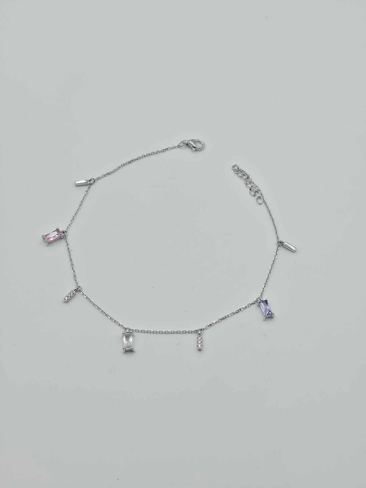Baguette Cut Multicolour Anklets