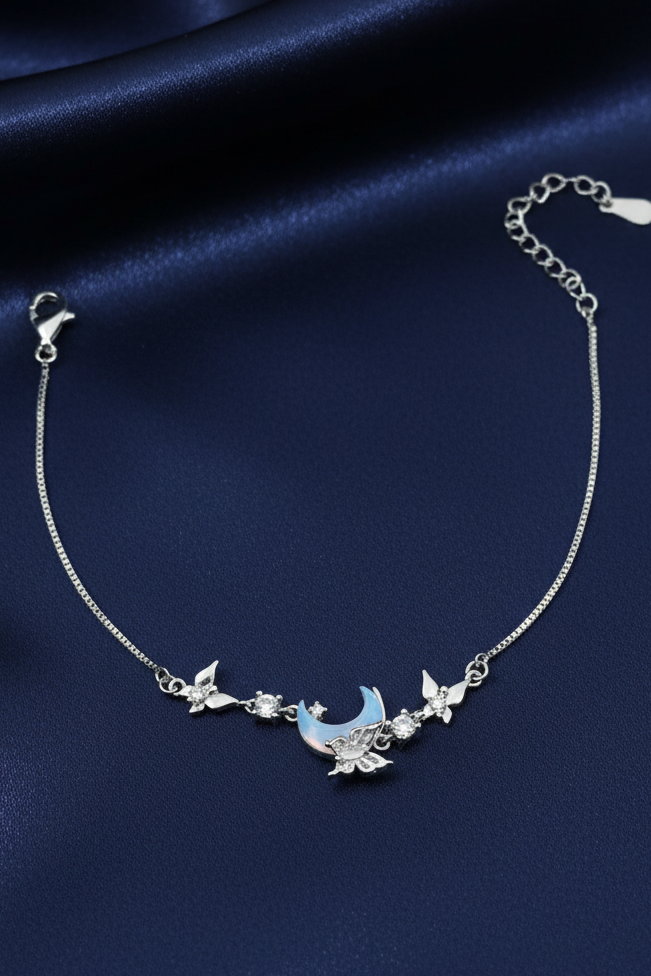 Delicate Moon Charm Bracelet