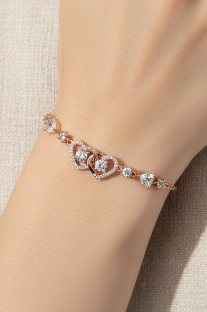 Twin Heart Charm Bracelet
