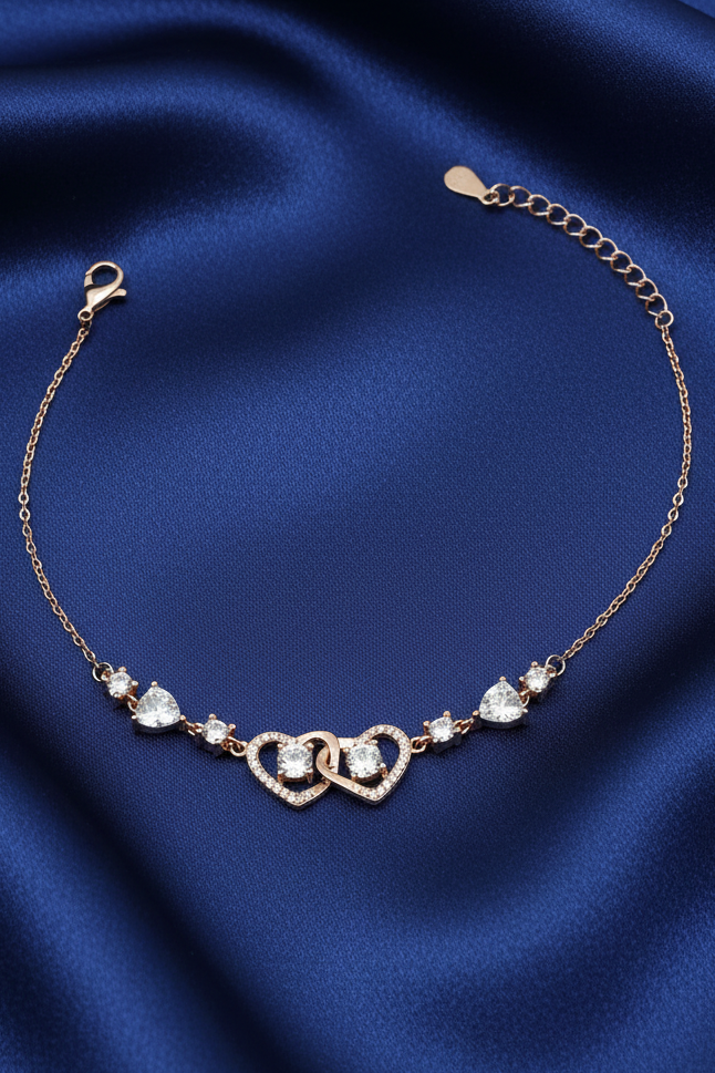 Twin Heart Charm Bracelet