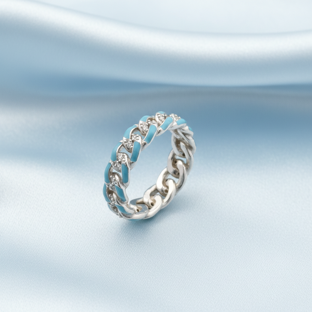 Blue Enamel Ring