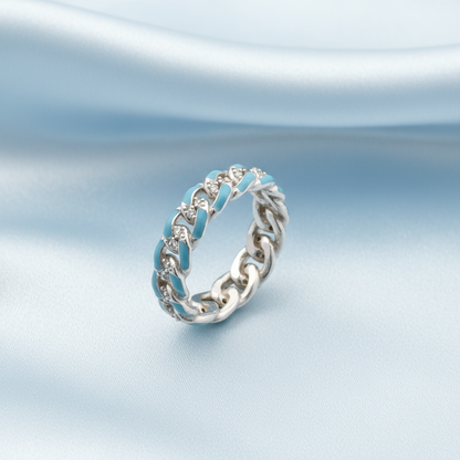 Blue Enamel Ring