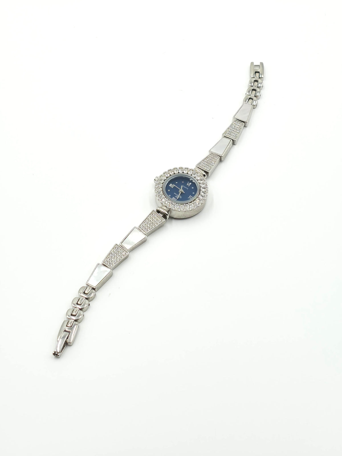 MOP Blue Dial Silver Watch