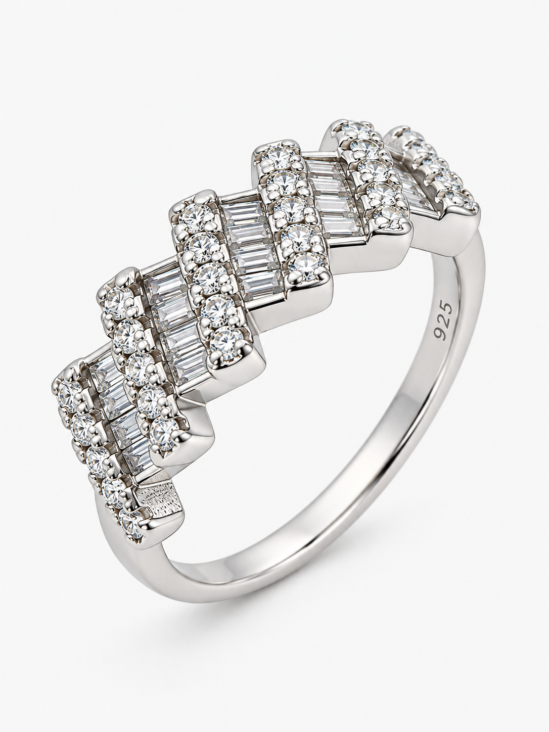 Diamond Glitz Wave Ring