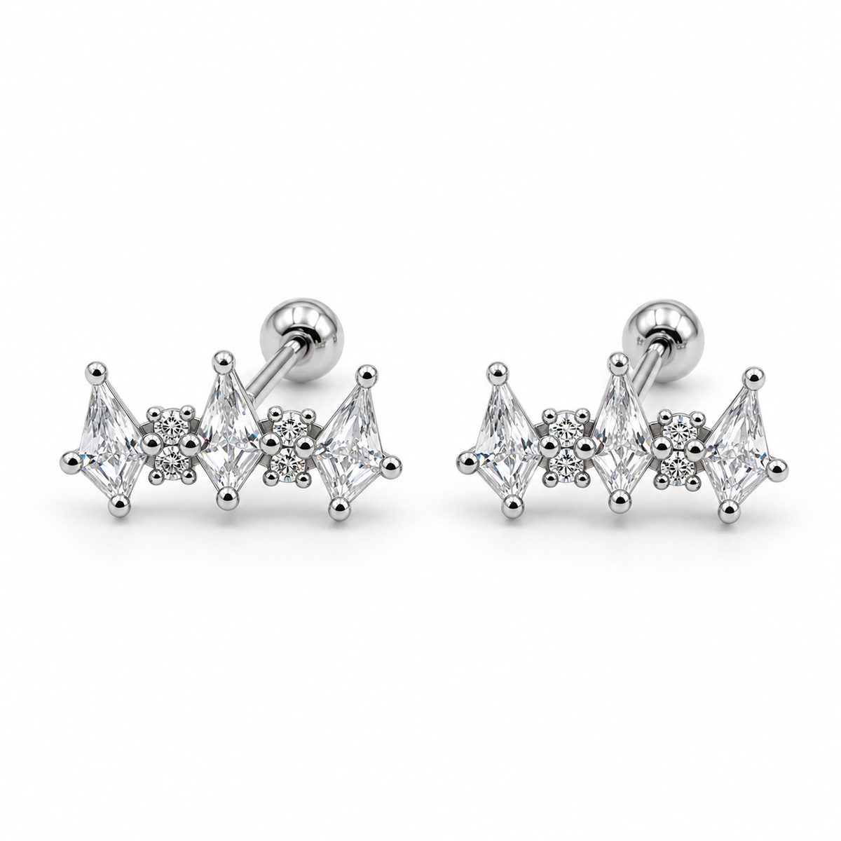 Diamond Shape Piercing Studs