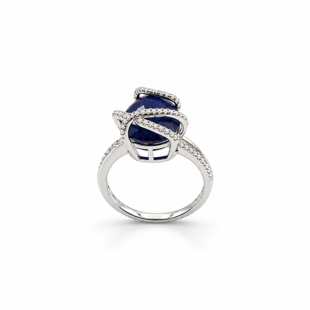 Pear Blue Sapphire Ring
