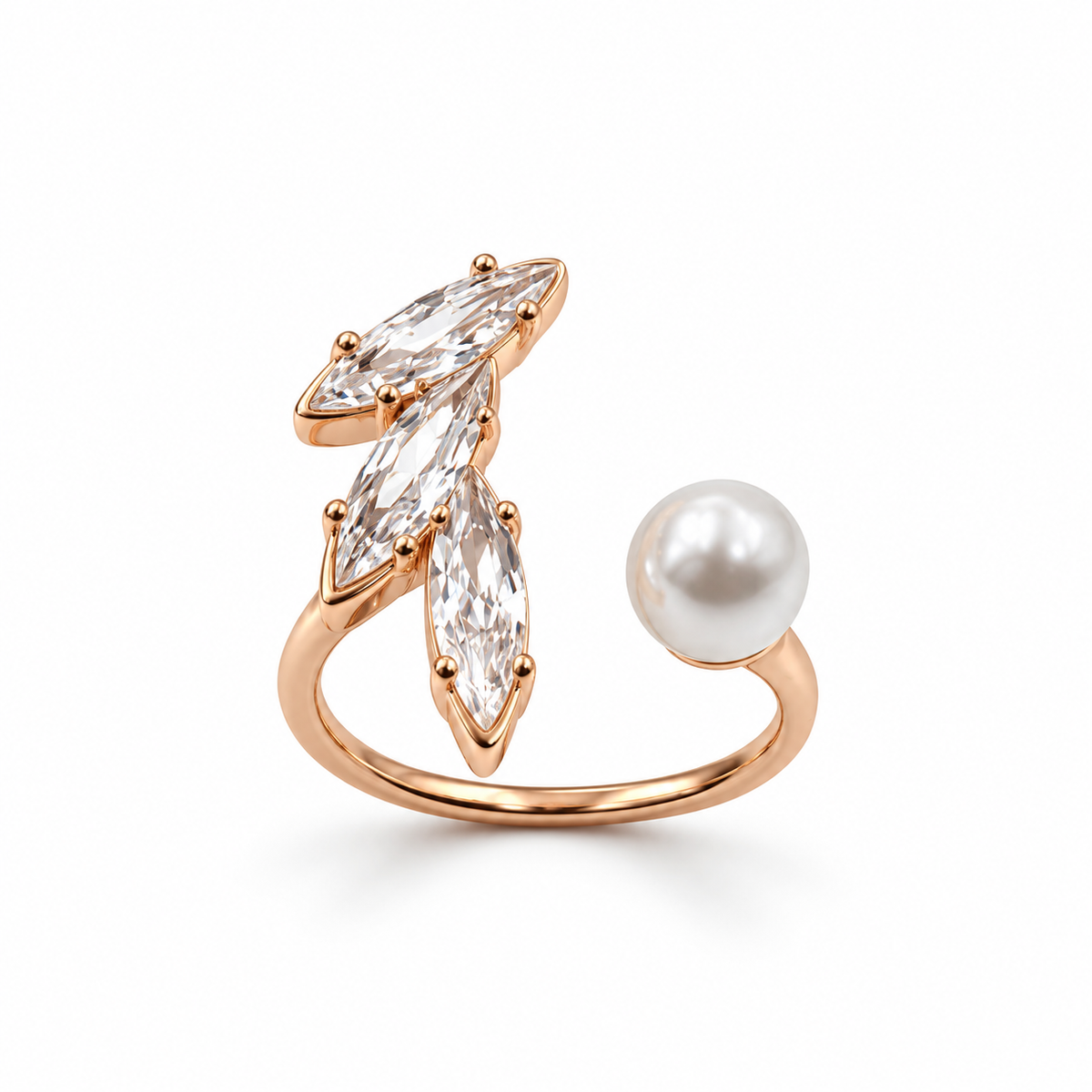 Leaf & Pearl Ring