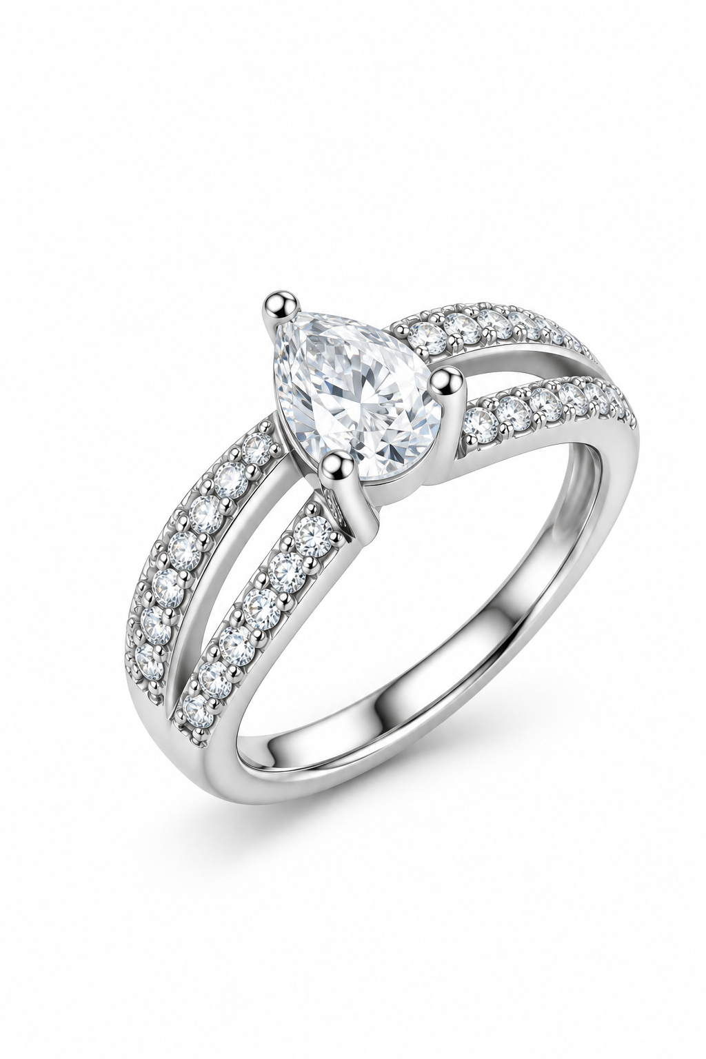 Lumière Pear Solitaire Ring