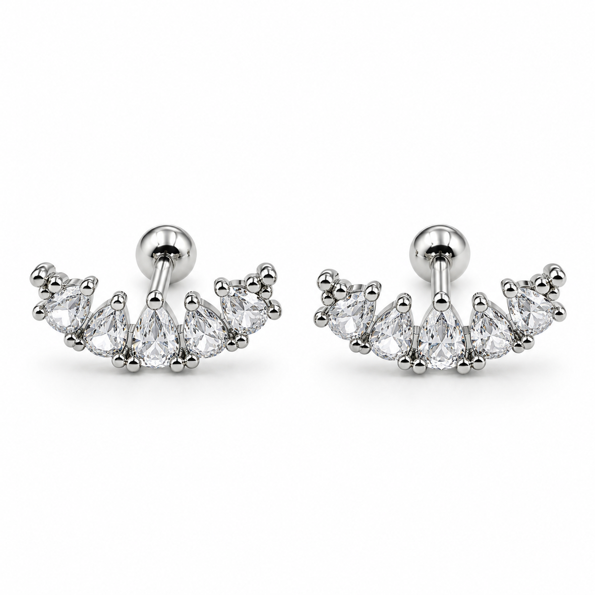 Curved Pear Piercing Studs
