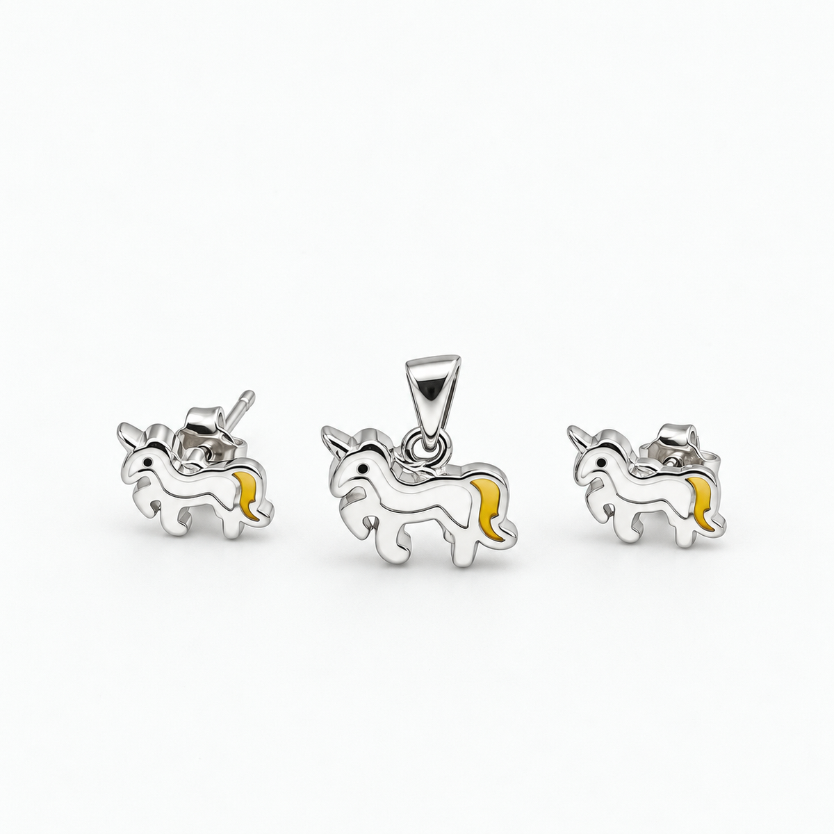Unicorn Pendant Earring Baby Set