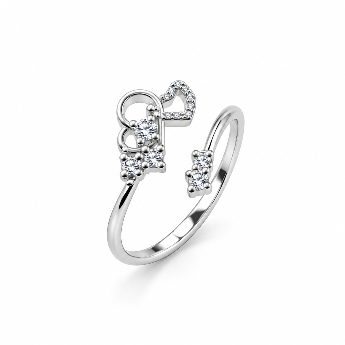 Dual Heart Open Ring