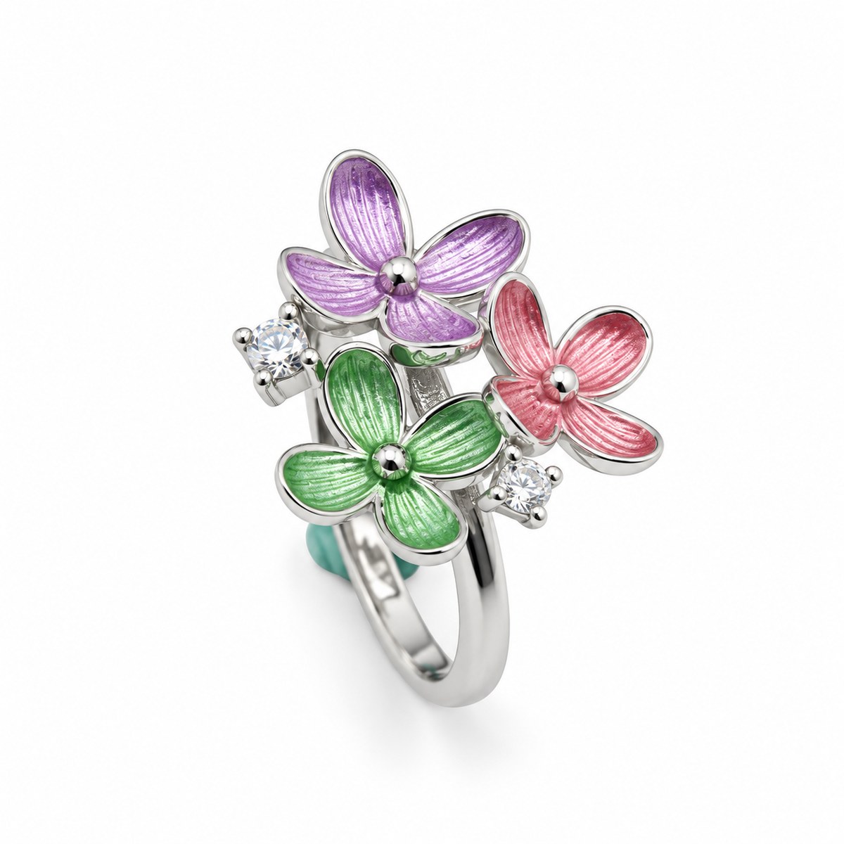 Pastel Tricolor Enamel Korean Ring