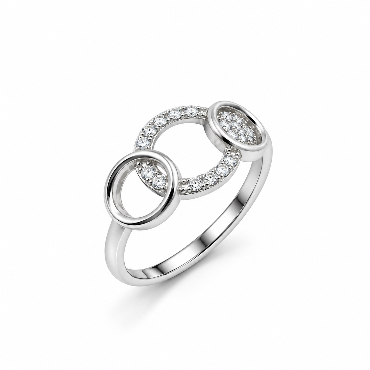 Interlocking Geometric Circle Ring