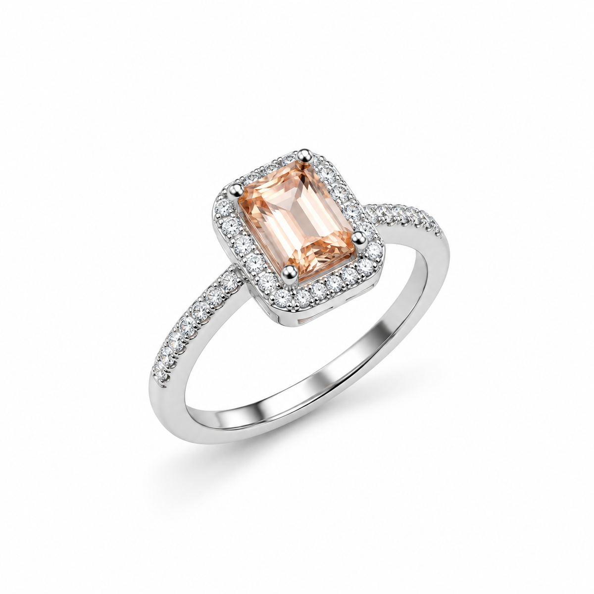 Champagne Cushion Solitaire Ring