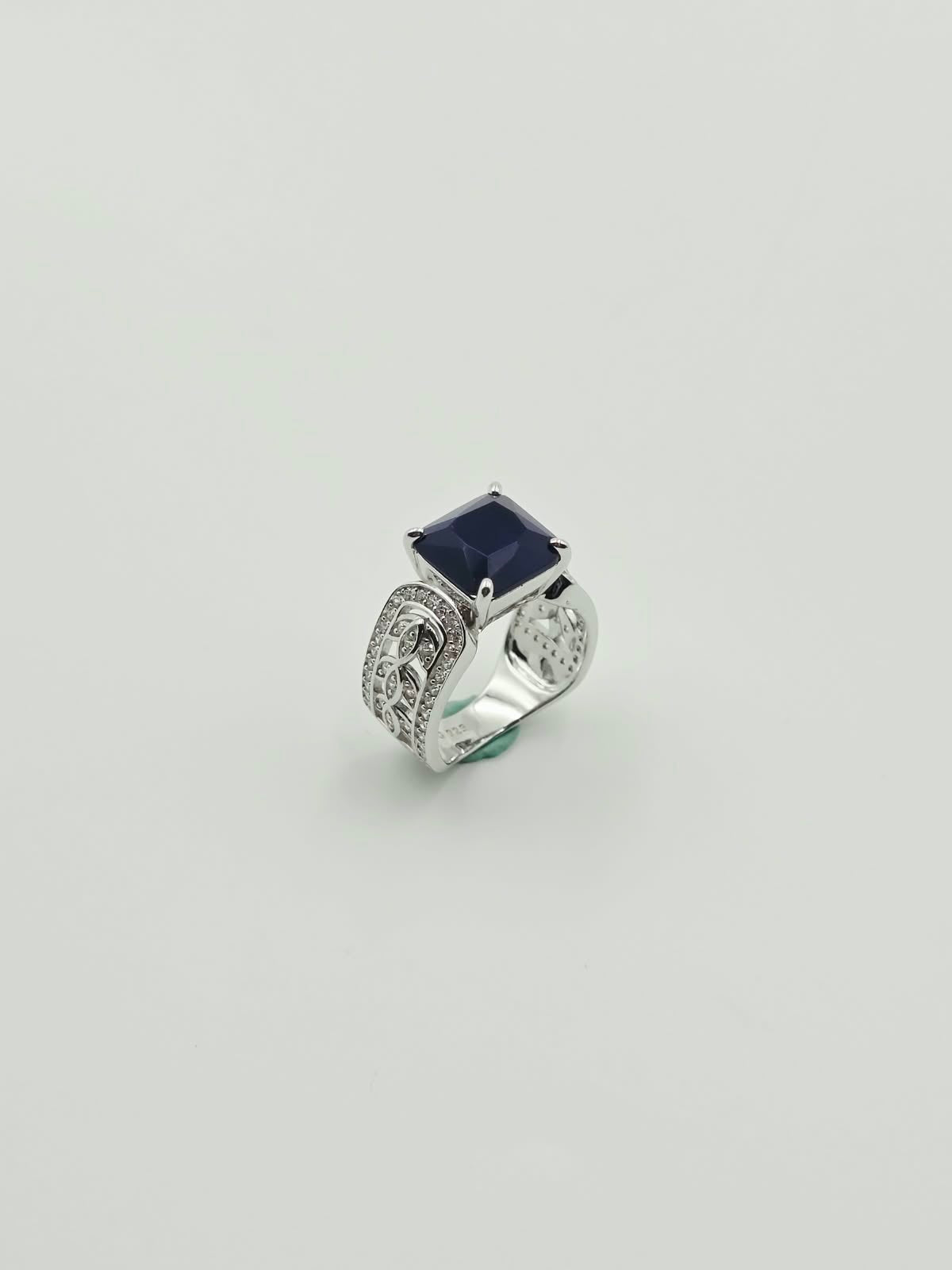 Princess Blue Sapphire Ring