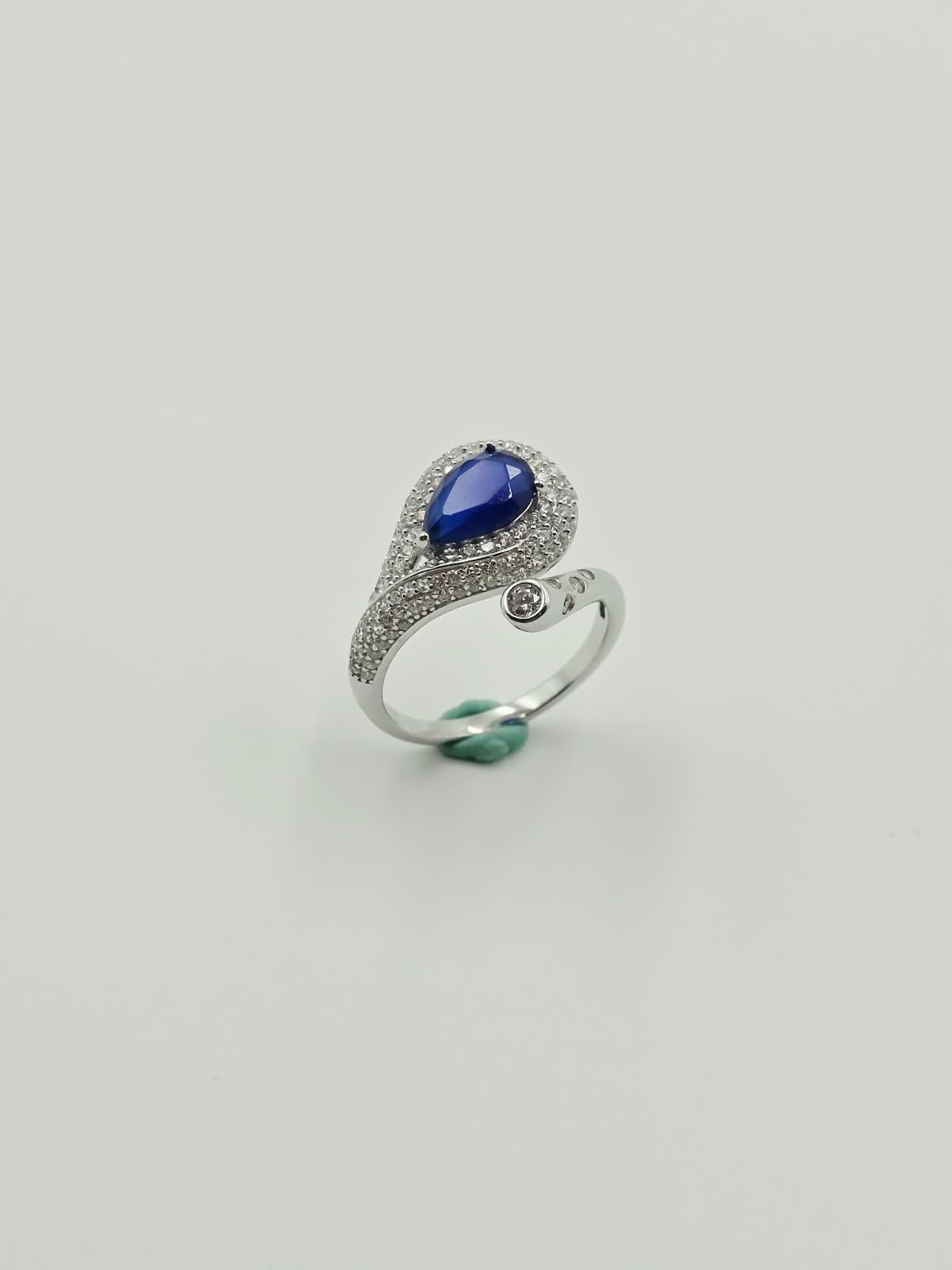 Teardrop Blue Sapphire Ring