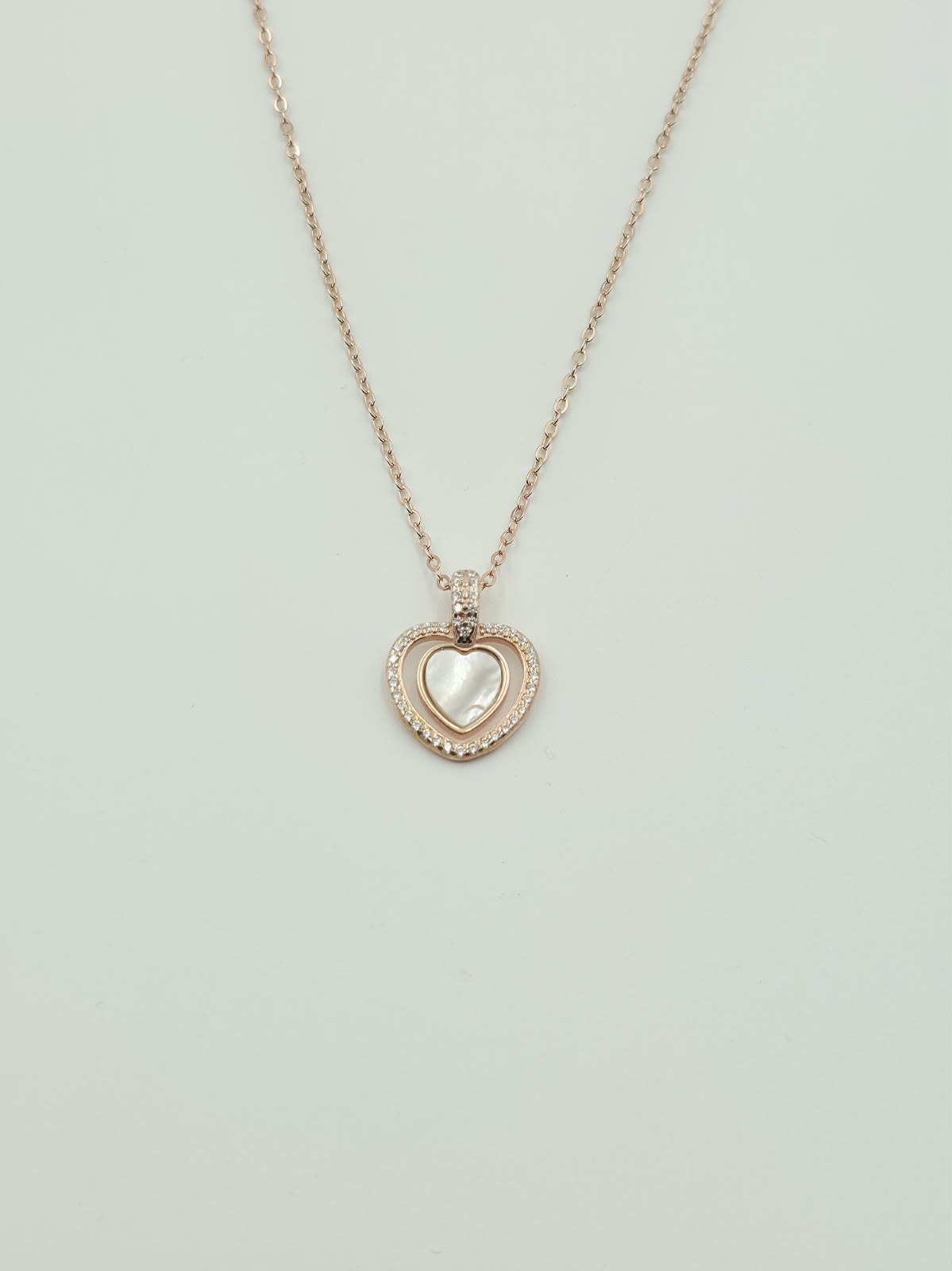 Heart MOP Rose Gold Chain Pendant
