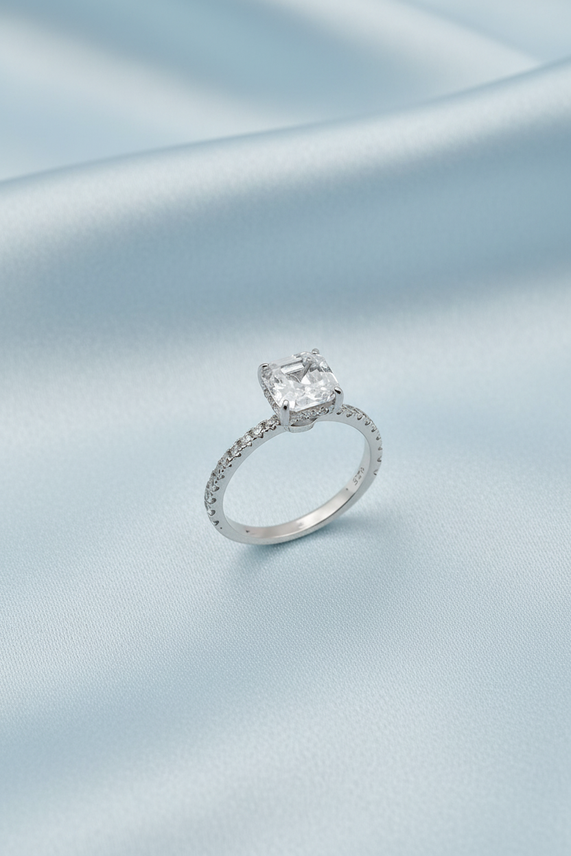 Square Solitaire Ring