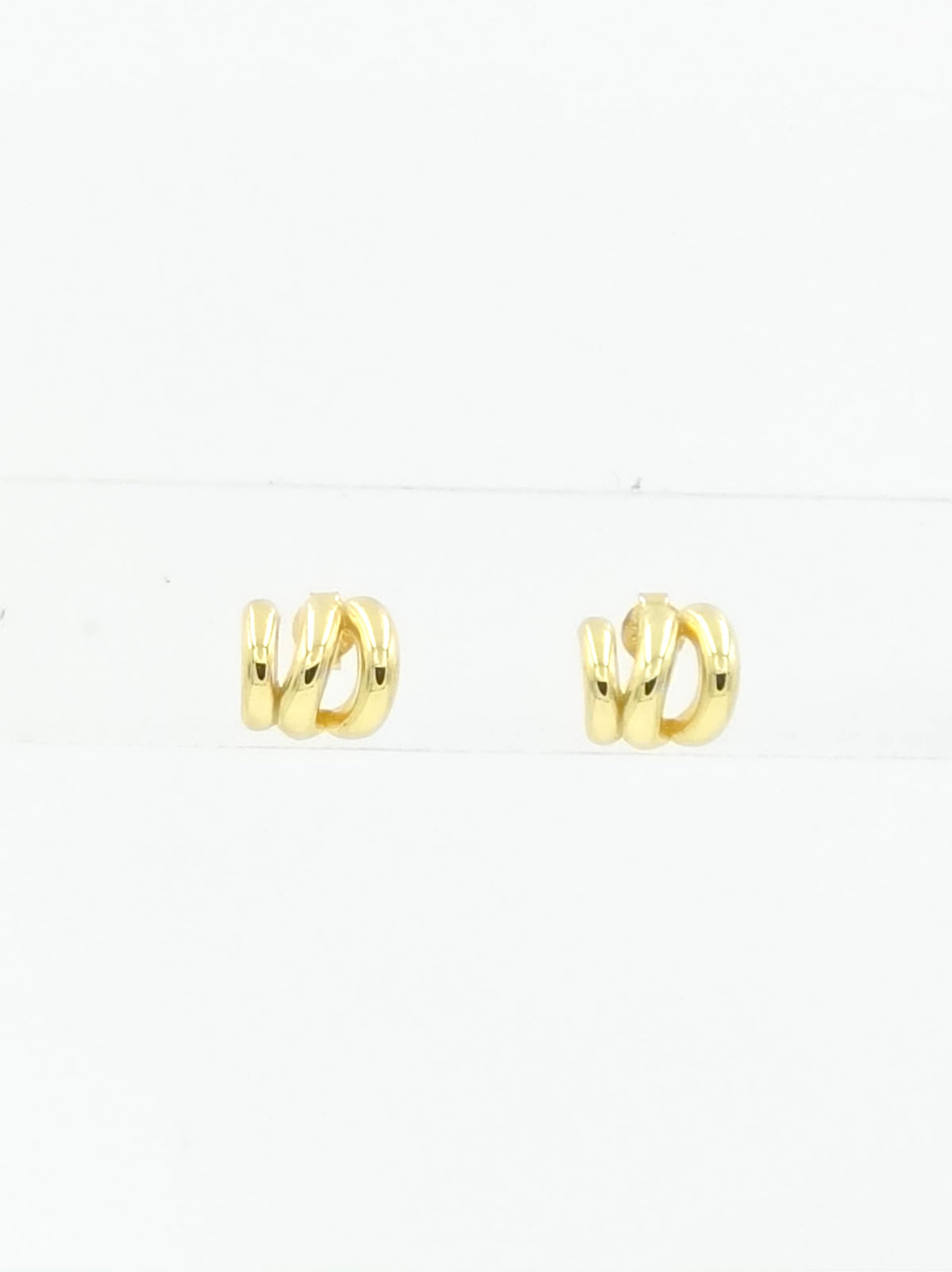 Triple Circle Hoop Gold Earring