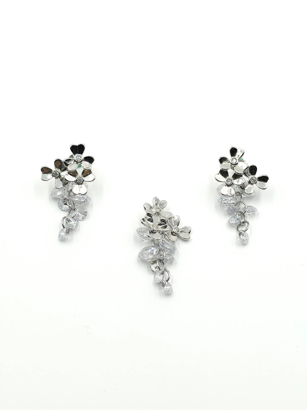 Crystal Bloom Pendant Earring Set