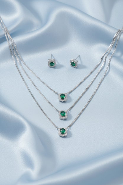 Green Drop Pendant Set