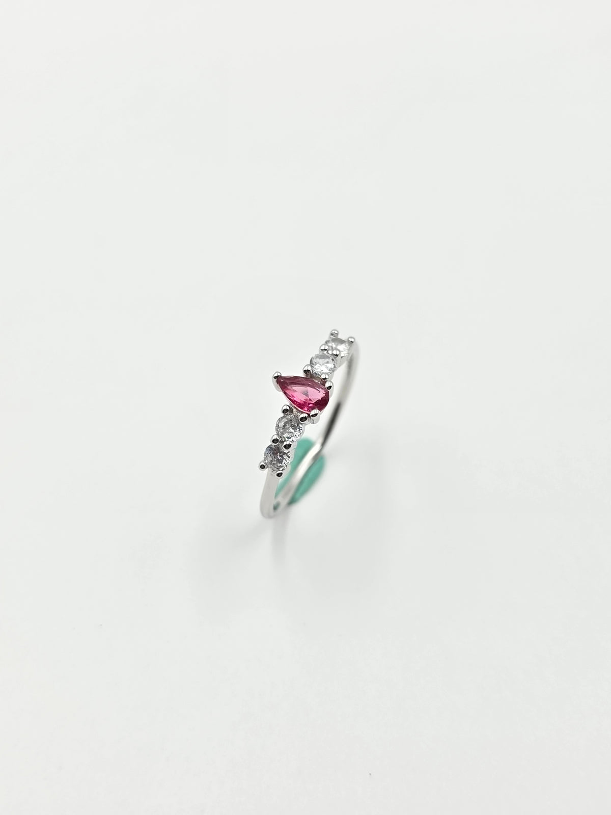 Pink Ruby Pear Shape Ring