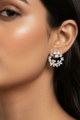 Diamond Flower Earring