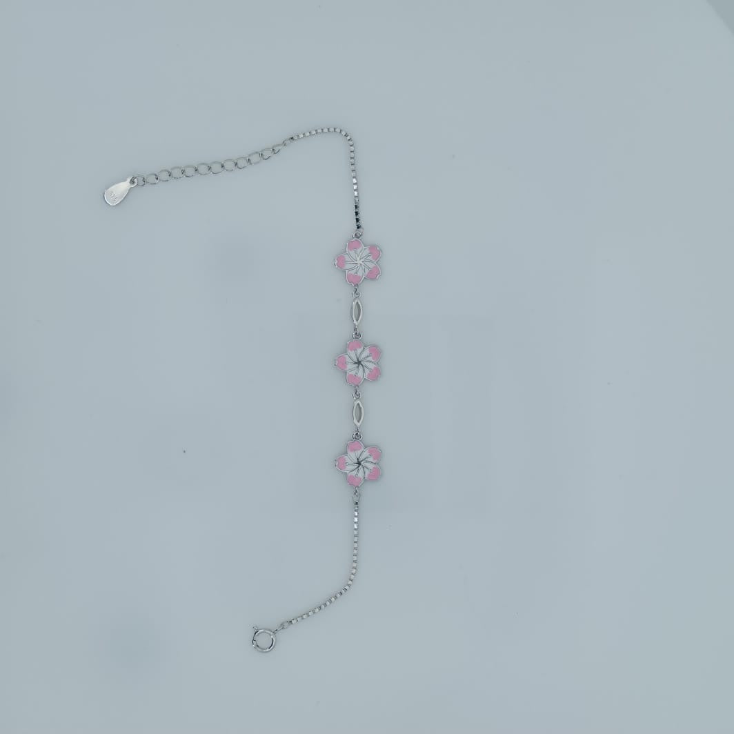PINK FLOWER BABY BRACELET (BB469)