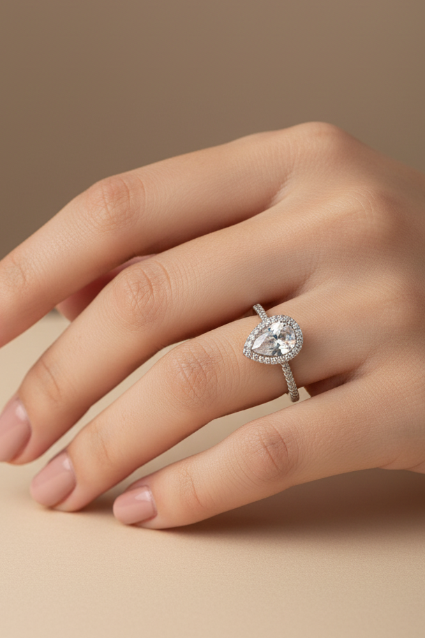 Pear Shape Solitaire Ring