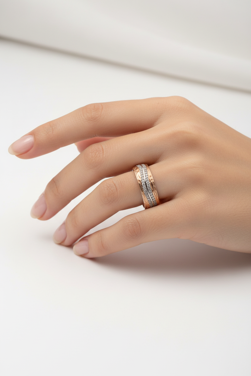 Rose Diamond Band Ring
