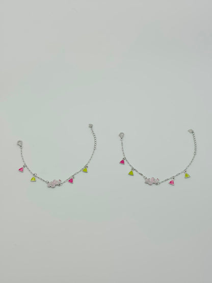 Pink Elephant Baby Anklet