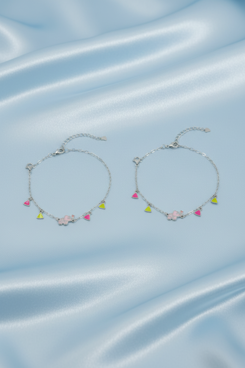 Pink Elephant Baby Anklet