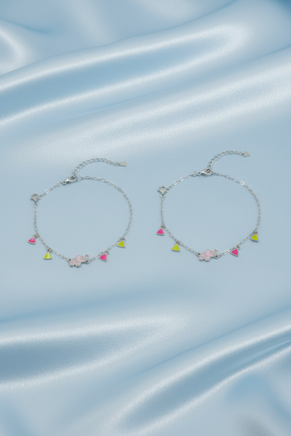 Pink Elephant Baby Anklet