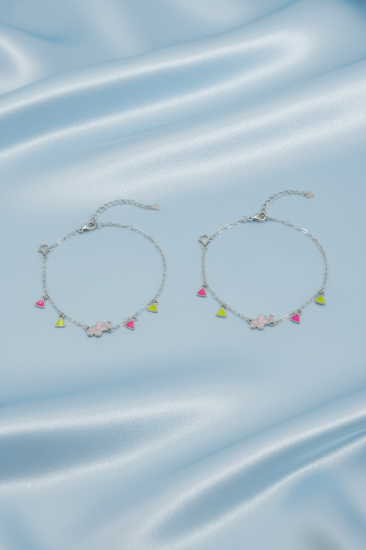 Pink Elephant Baby Anklet