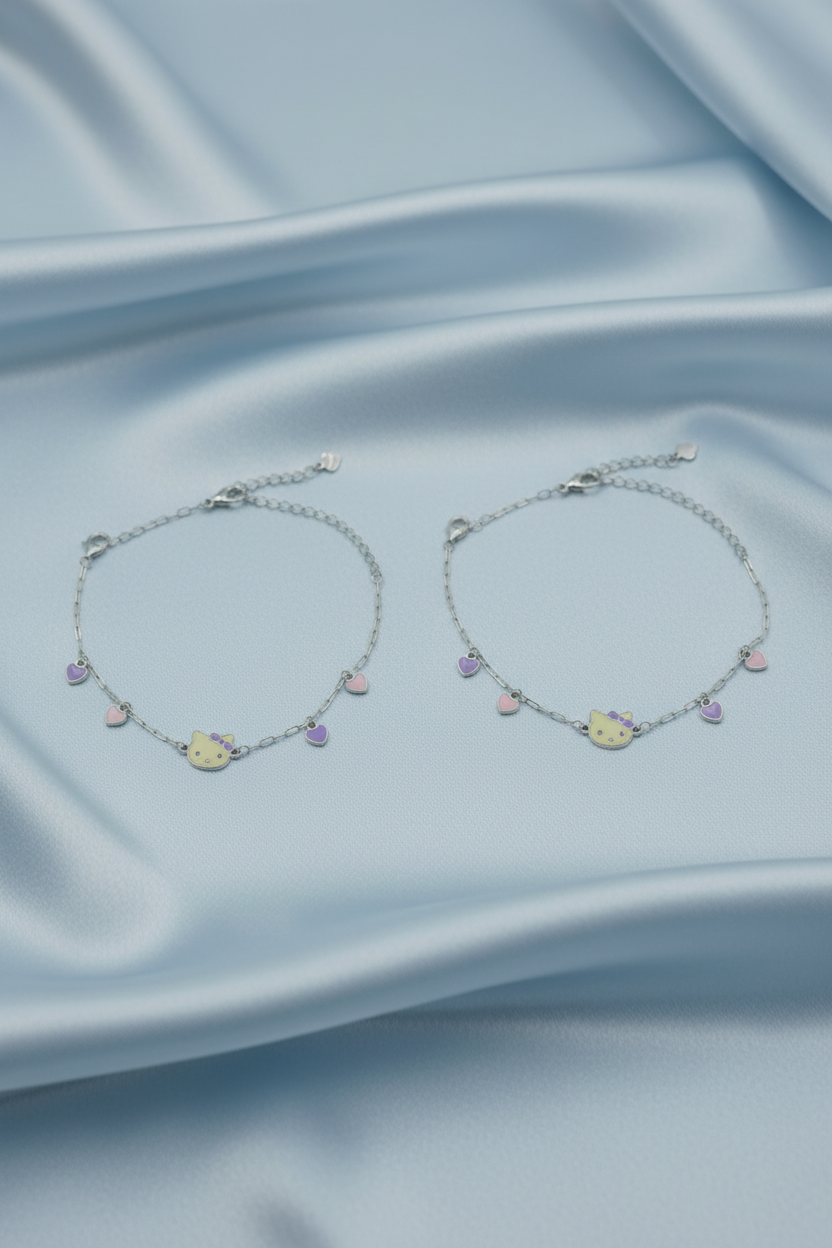 Yellow Kitty Baby Anklet