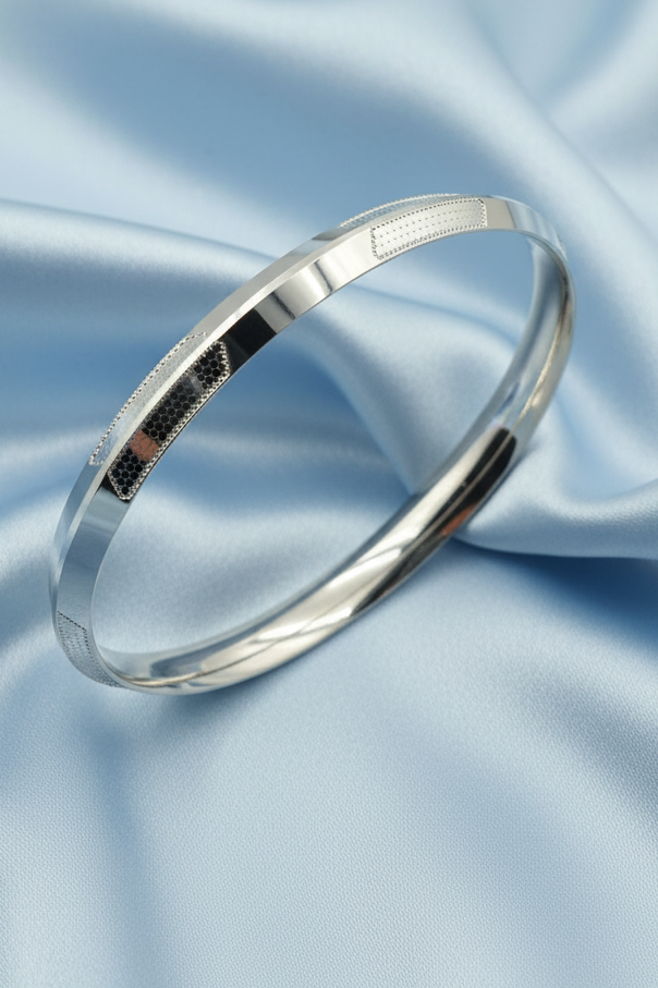 Chevron Segment Silver Kada