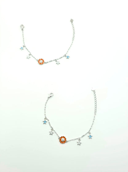 Orange Flower Baby Anklet