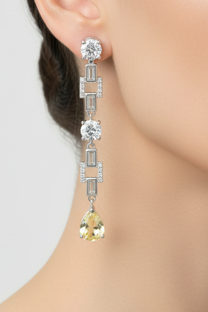 Yellow Drop Long Earring