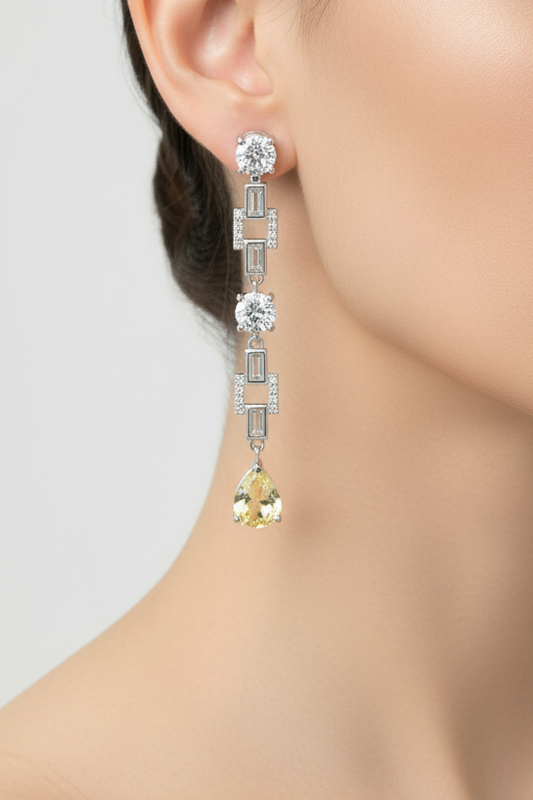 Yellow Drop Long Earring