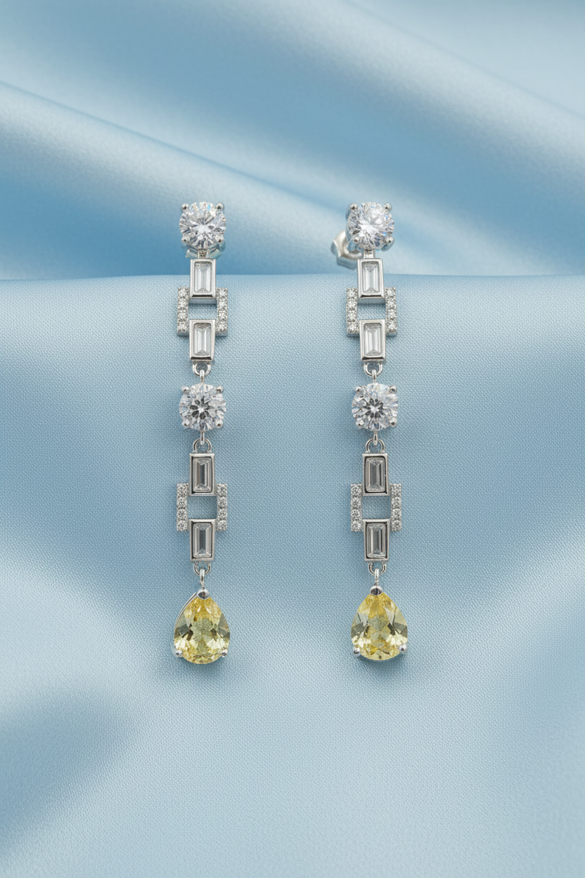 Yellow Drop Long Earring