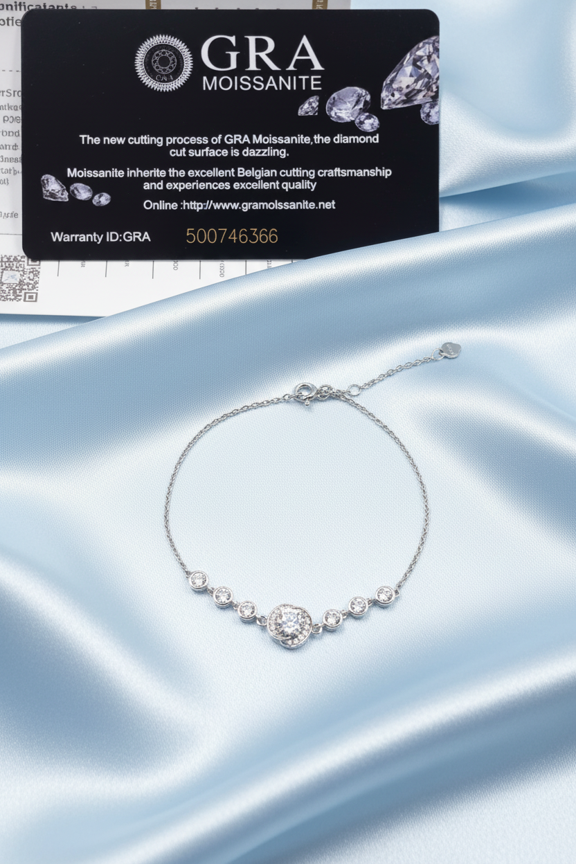 Bezel Bloom Moissanite Bracelet