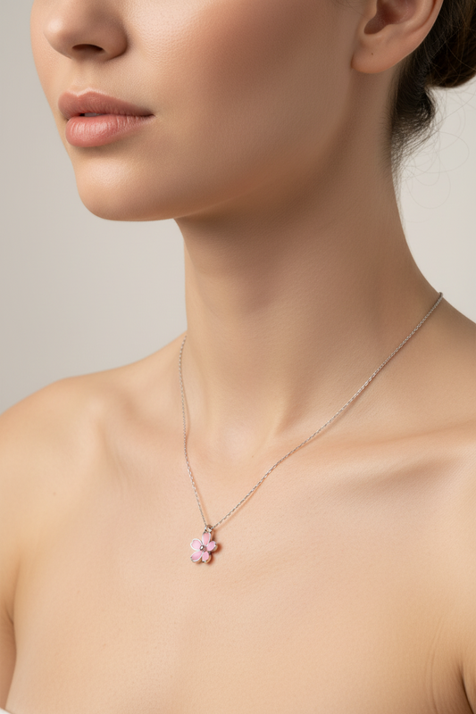 Pink Flower Chain Set