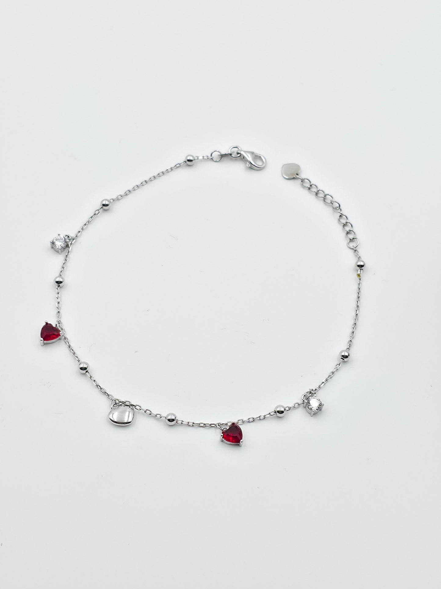 Red Heart Stone Anklet